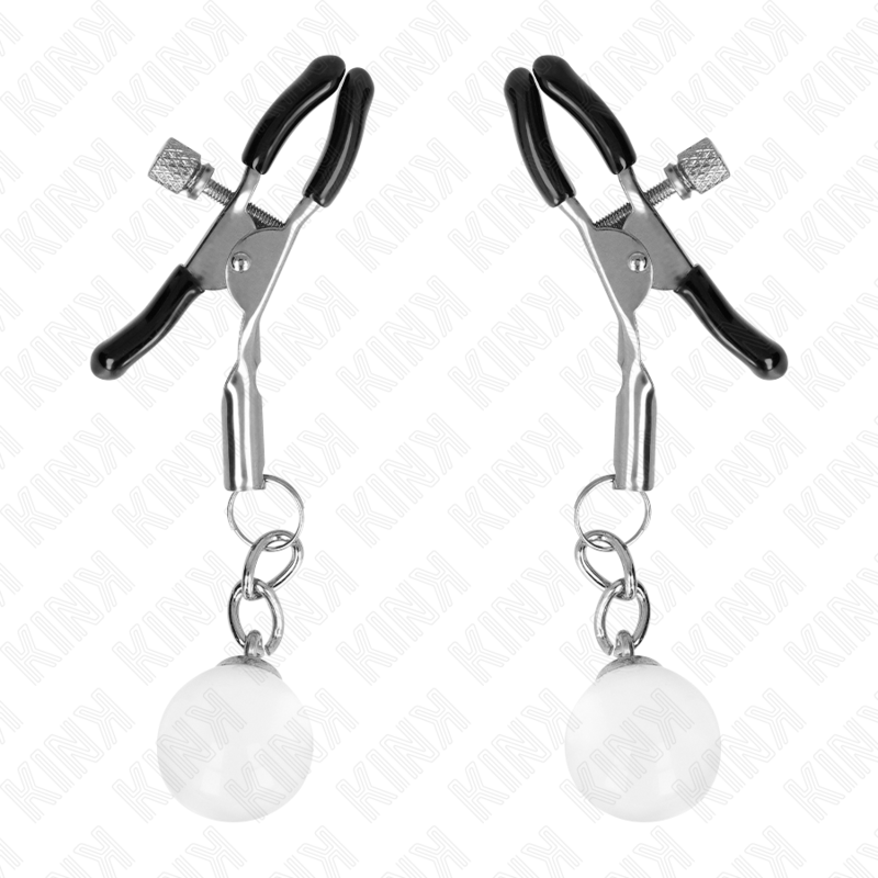 Comprar KINK Pinzas Para Pezones Plateadas – Estimulación Sensorial Con Elegante Colgante De Vidrio-Noxtic