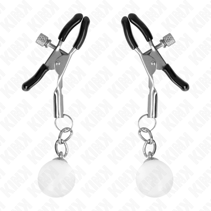 Comprar KINK Pinzas Para Pezones Plateadas – Estimulación Sensorial Con Elegante Colgante De Vidrio-Noxtic