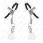 Morsetti per capezzoli KINK in argento – Stimolazione sensoriale con elegante ciondolo in vetro