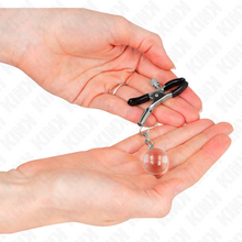Comprar KINK Pinzas Para Pezones Plateadas – Estimulación Sensorial Con Elegante Colgante De Vidrio-Noxtic