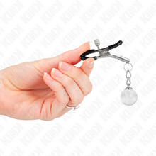 Comprar KINK Pinzas Para Pezones Plateadas – Estimulación Sensorial Con Elegante Colgante De Vidrio-Noxtic