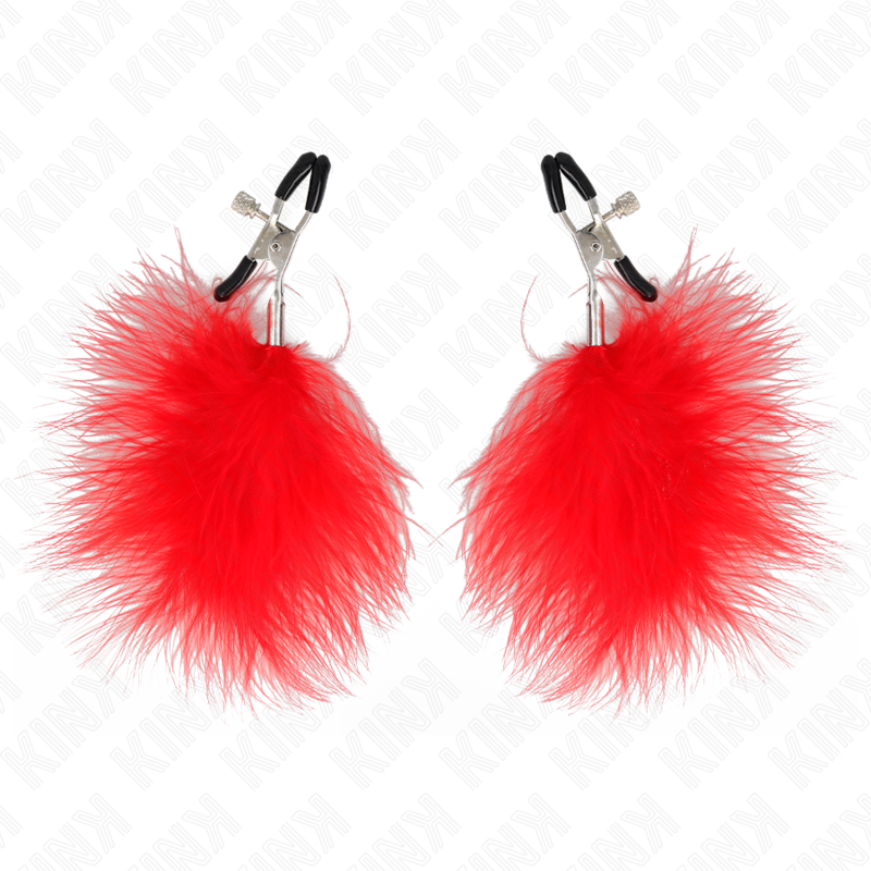Comprar KINK Pinzas Para Pezones Con Pluma Roja – Estimulación Precisa Para Experiencias Sensoriales Atractivas-Noxtic