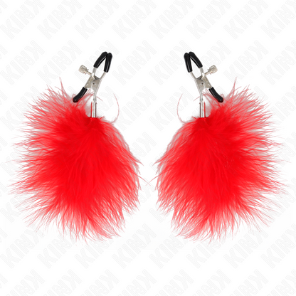 Comprar KINK Pinzas Para Pezones Con Pluma Roja – Estimulación Precisa Para Experiencias Sensoriales Atractivas-Noxtic