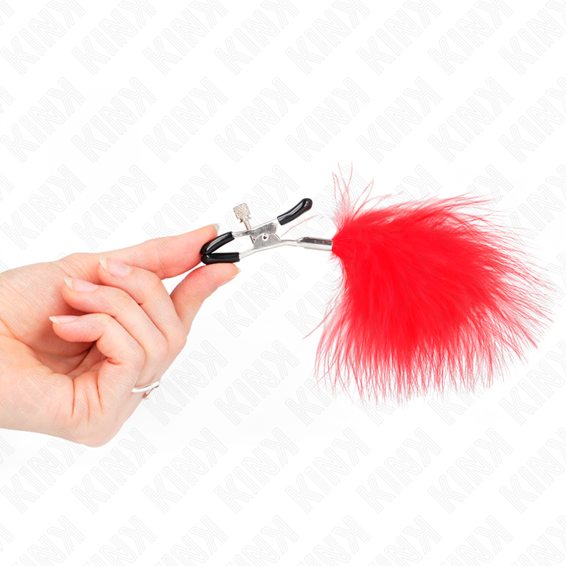 Comprar KINK Pinzas Para Pezones Con Pluma Roja – Estimulación Precisa Para Experiencias Sensoriales Atractivas-Noxtic