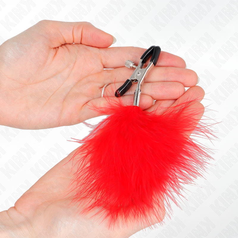 Comprar KINK Pinzas Para Pezones Con Pluma Roja – Estimulación Precisa Para Experiencias Sensoriales Atractivas-Noxtic