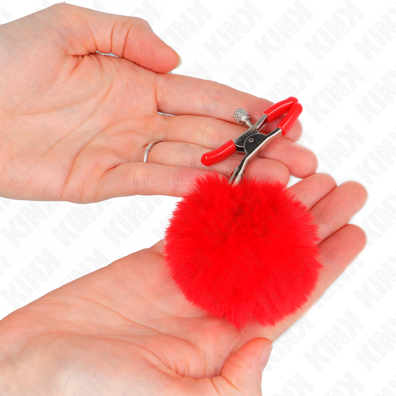 Comprar KINK Pinzas Para Pezones Con Pompón Rojo – Diseño Elegante Para Exploración Sensorial-Noxtic