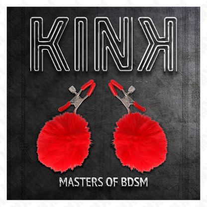 Morsetti per capezzoli KINK con pompon rosso: design elegante per l'esplorazione sensoriale