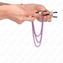 Comprar KINK Pinzas Para Pezones Con Triple Cadena Violeta – Estimulación Sensorial Para Nuevas Experiencias-Noxtic