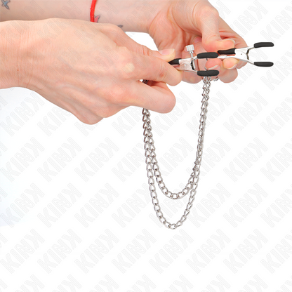 Comprar KINK Pinzas Para Pezones Con Doble Cadena Gruesa – Diseño Elegante Para Experiencias Sensoriales-Noxtic