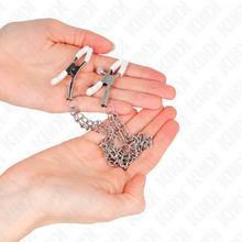KINK Pinzas Para Pezones Con Doble Cadena Fina Plateado – Estimulador Elegante Para Placer Sensorial