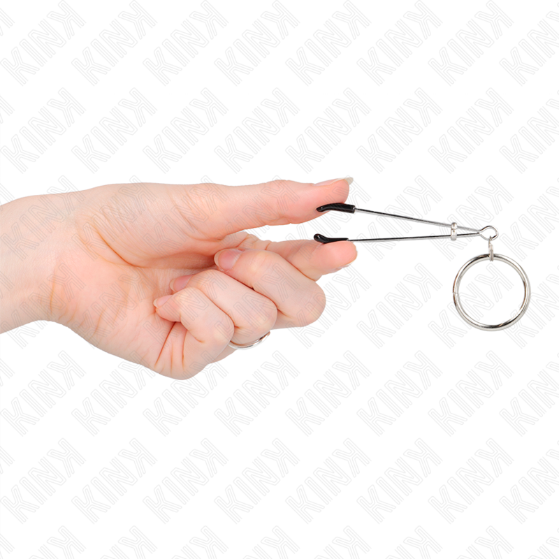 Comprar KINK Pinzas Para Pezones Fina Con Aro Plateado – Estimulación Sensorial Con Estilo Elegante-Noxtic