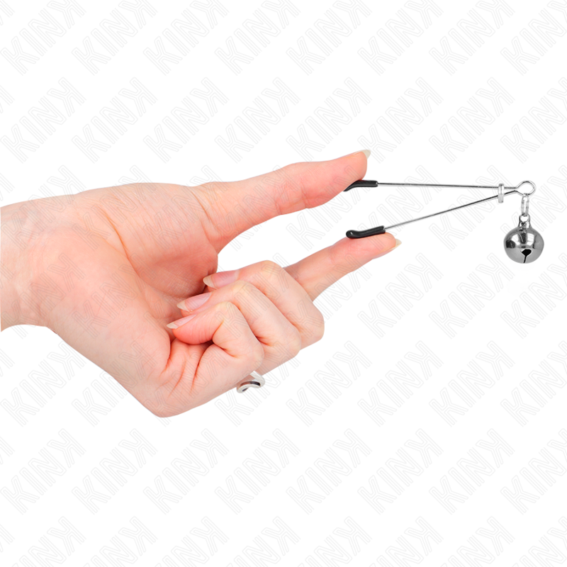 KINK - THIN NIPPLE CLAMPS WITH SILVER BELL 7 CM