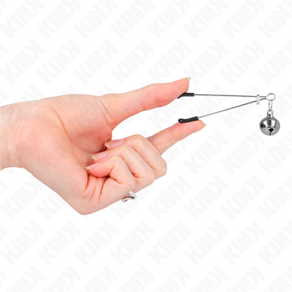KINK - THIN NIPPLE CLAMPS WITH SILVER BELL 7 CM