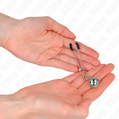 KINK - THIN NIPPLE CLAMPS WITH SILVER BELL 7 CM