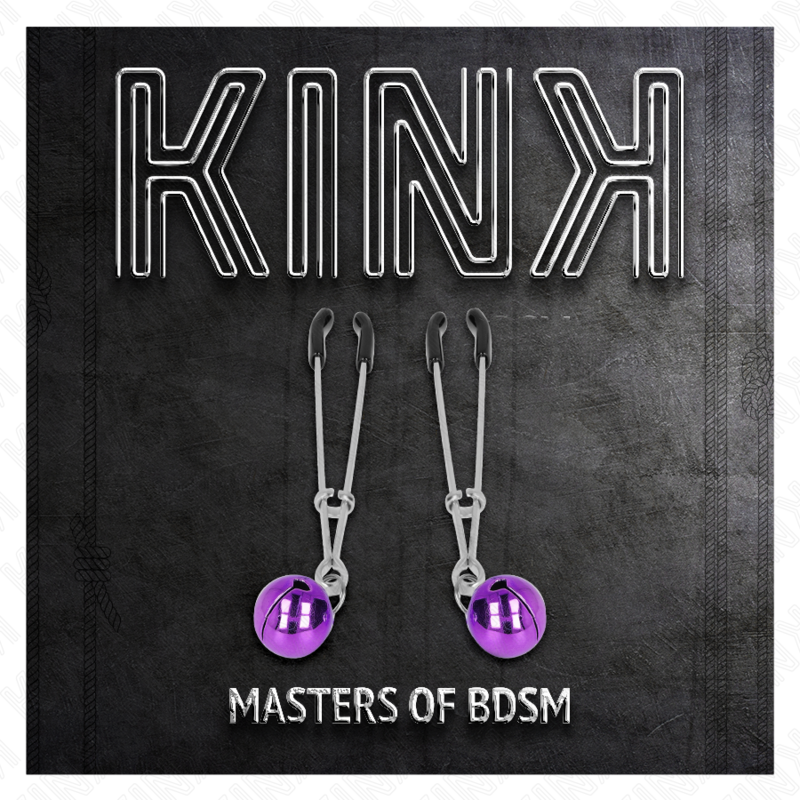 KINK Pinzas Para Pezones Violeta Con Cascabel – Diseño Elegante Para Exploración Sensorial
