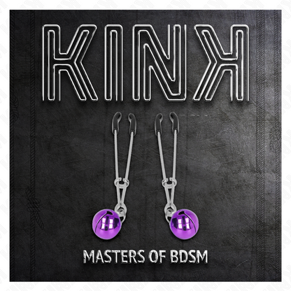 KINK Pinzas Para Pezones Violeta Con Cascabel – Diseño Elegante Para Exploración Sensorial