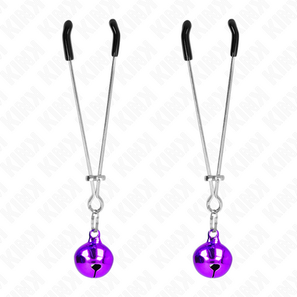 KINK Pinzas Para Pezones Violeta Con Cascabel – Diseño Elegante Para Exploración Sensorial