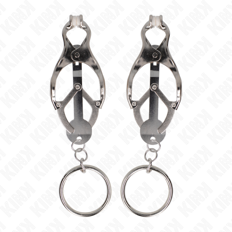 Comprar KINK Pinzas Para Pezones Estilo Japonés – Diseño Elegante Con Aros Plateados Para Experiencias Únicas-Noxtic
