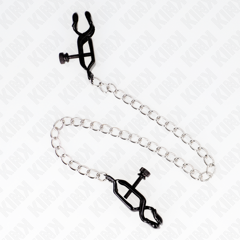 Comprar KINK Pinzas Para Pezones Negras Con Cadena Plateada – Diseño Elegante Para Estimulación Sensorial-Noxtic