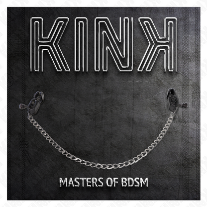 KINK Pinzas Para Pezones Negras Con Cadena Plateada – Diseño Elegante Para Estimulación Sensorial