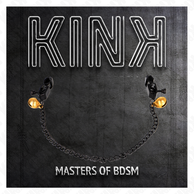 Comprar KINK Pinzas Para Pezones Planas Negras – Diseño Elegante Con Cascabel Y Cadena Para Placer Sensorial-Noxtic