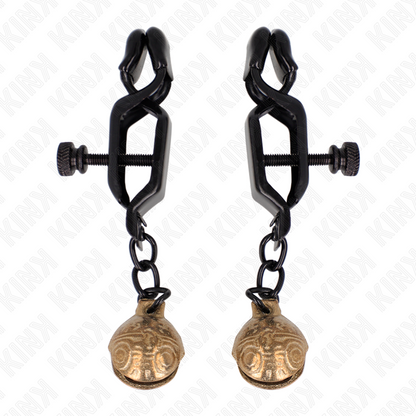 Comprar KINK Pinzas Para Pezones Planas Negros Con Cascabel – Diseño Elegante Para Placer Sensorial-Noxtic