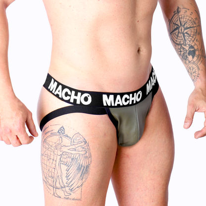 MALE - MX27GR JOCK LEATHER GREY BEIGE XL