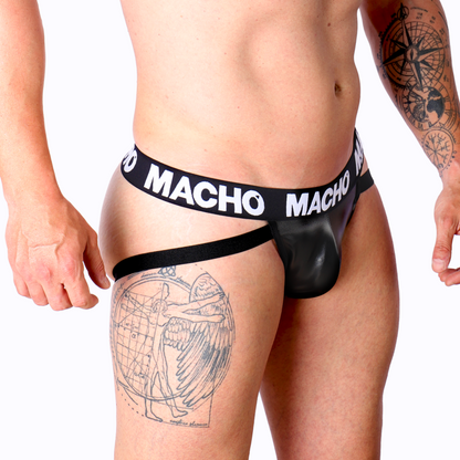 MALE - MX25NC BLACK LEATHER JOCK