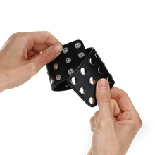 KINK - ADJUSTABLE STUDDED SNAP WRISTBANDS BLACK 19-24 CM X 5.5 CM