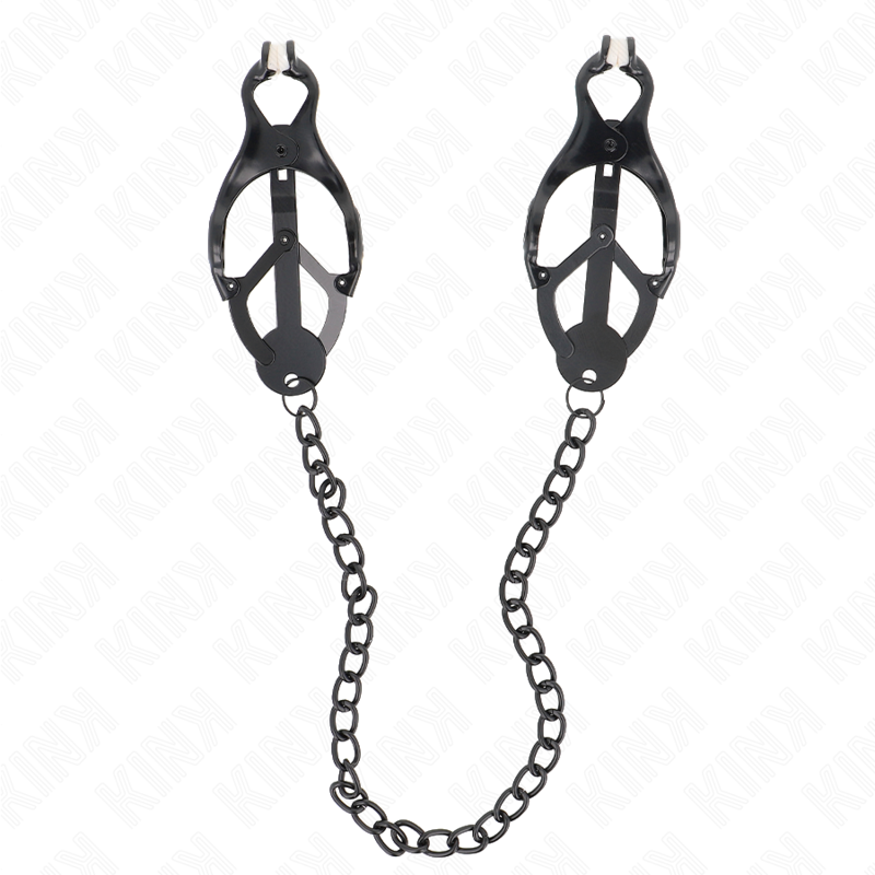 KINK Pinzas Para Pezones Estilo Japonés Con Cadena Negra – Estimulación Delicada Para Placer Intimo