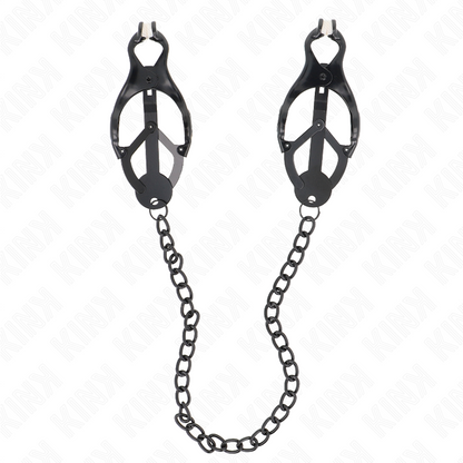 KINK Pinzas Para Pezones Estilo Japonés Con Cadena Negra – Estimulación Delicada Para Placer Intimo