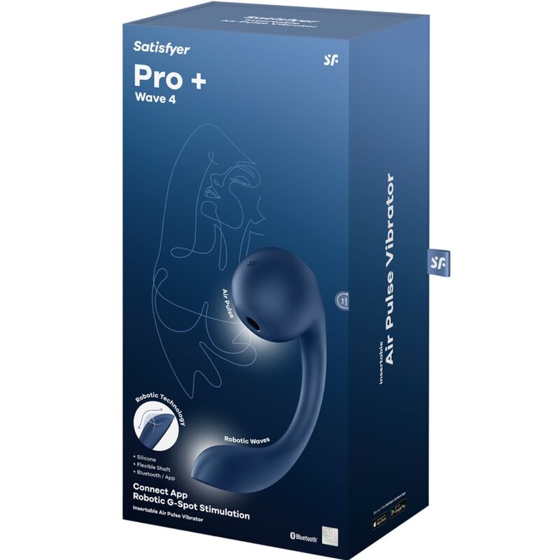 SATISFYER - PRO+ WAVE 4 G-SPOT &amp; AIR PULSE STIMULATOR FREE APP DARK BLUE