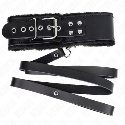Comprar KINK Collar Con Correa De Piel Negra – Diseño Elegante Con Ajuste Personalizable De 40 A 48 Centímetros-Noxtic