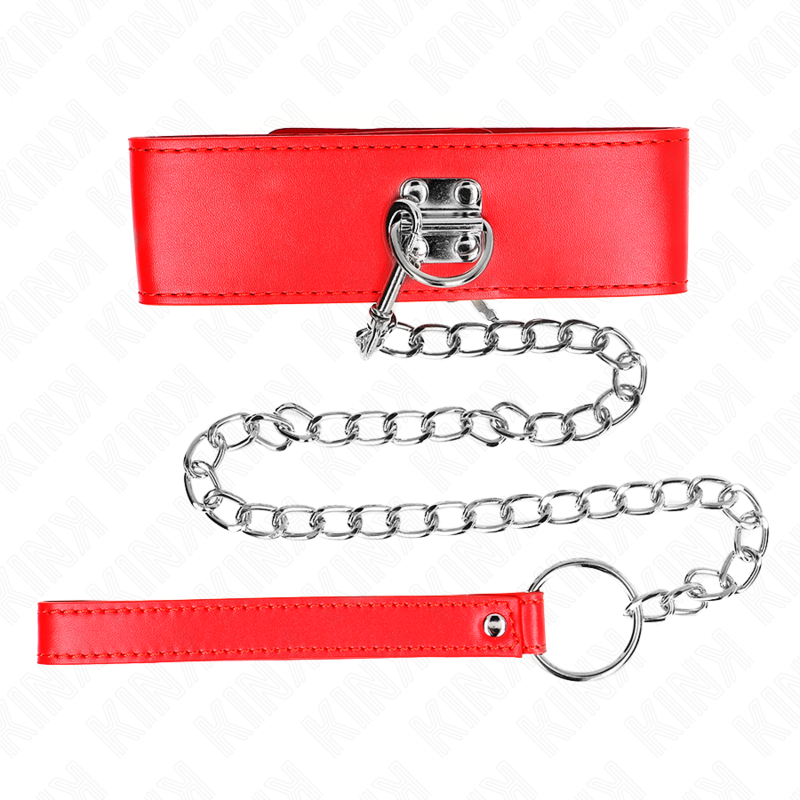 Comprar KINK Collar Con Correa Ajustable Rojo – Diseño Elegante Para Placer Confiado Y Libertad Sensorial-Noxtic