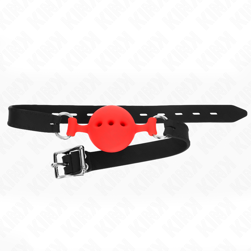 KINK Mordaza Ajustable Rojo – Silicona Confortable Para Placer Seguro y Sensorial