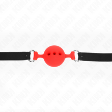KINK - GAG 55 x 2 CM BALL 4.5 CM FULL SILICONE SIZE M RED ADJUSTABLE 35-51 CM