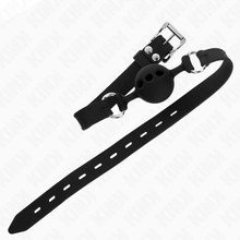 KINK - GAG 55 x 2 CM BALL 4 CM FULL SILICONE SIZE S BLACK ADJUSTABLE 35-51 CM