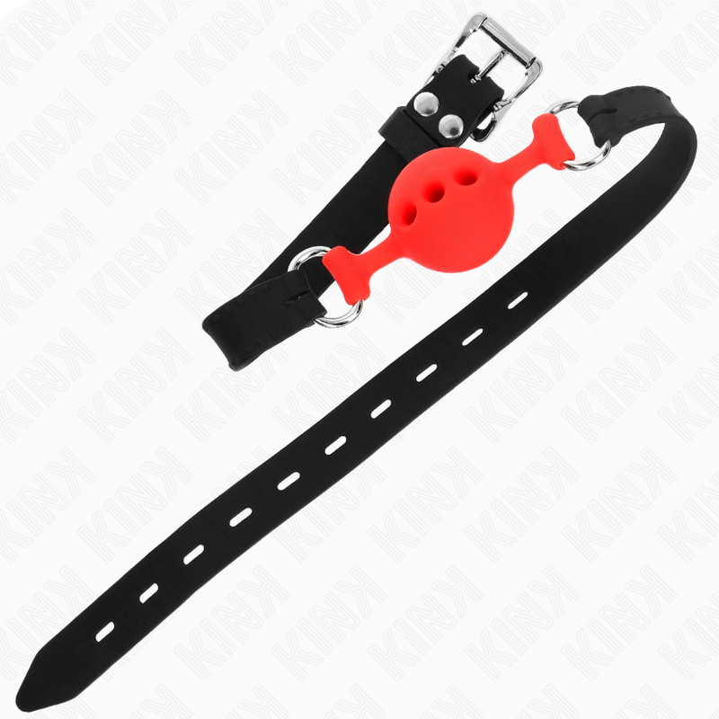 KINK - GAG 55 x 2 CM BALL 4 CM FULL SILICONE SIZE S RED ADJUSTABLE 35-51 CM