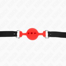 KINK - GAG 55 x 2 CM BALL 4 CM FULL SILICONE SIZE S RED ADJUSTABLE 35-51 CM
