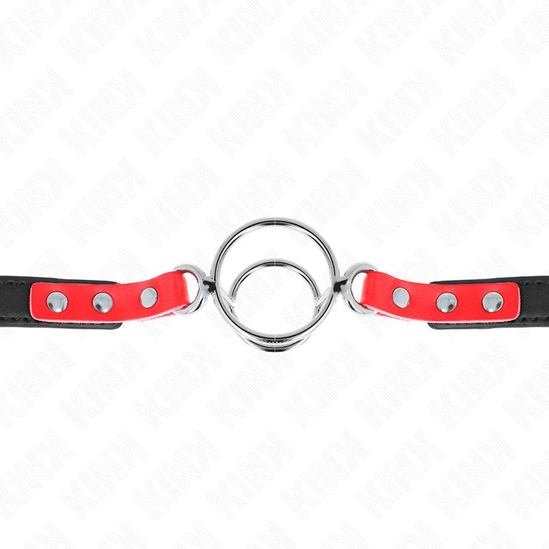 KINK - MULTI-O-RING GAG 4 / 4.8 CM RED ADJUSTABLE 38 X 56 CM