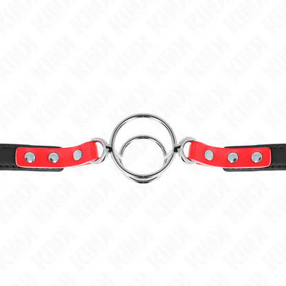 KINK - MULTI-O-RING GAG 4 / 4.8 CM RED ADJUSTABLE 38 X 56 CM