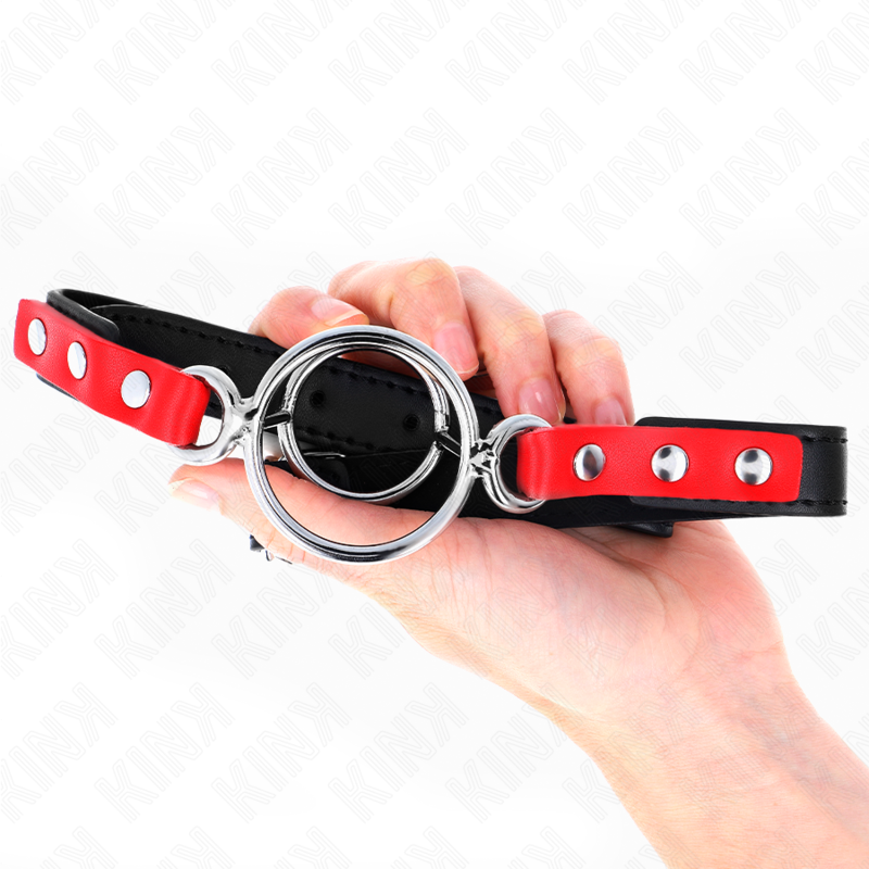 KINK - MULTI-O-RING GAG 4 / 4.8 CM RED ADJUSTABLE 38 X 56 CM