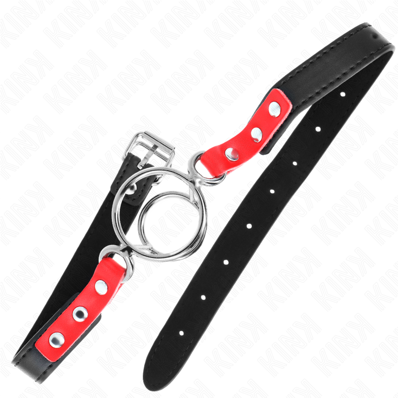 KINK - MULTI-O-RING GAG 4 / 4.8 CM RED ADJUSTABLE 38 X 56 CM