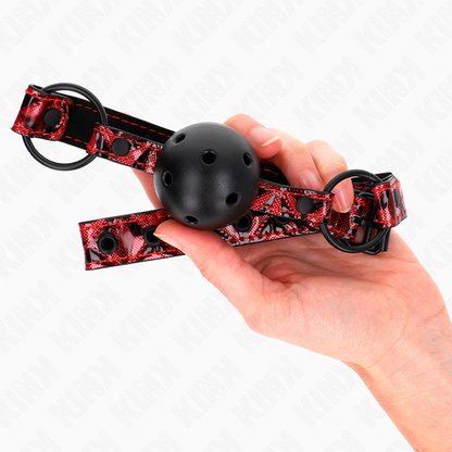 KINK - 4.5 CM DIAMOND PATTERN BALL GAG MODEL 2 64.5 CM ADJUSTABLE 42-60 CM
