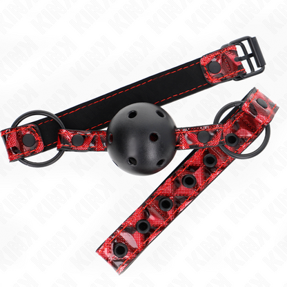 KINK - 4.5 CM DIAMOND PATTERN BALL GAG MODEL 2 64.5 CM ADJUSTABLE 42-60 CM
