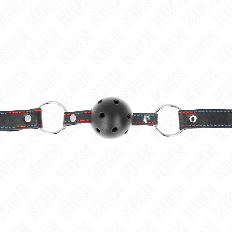 KINK - BALL GAG 4.5 CM BLACK HARD HOLLOW MODEL 2 65 x 2.5 CM