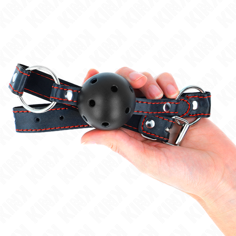 KINK - BALL GAG 4.5 CM BLACK HARD HOLLOW MODEL 2 65 x 2.5 CM