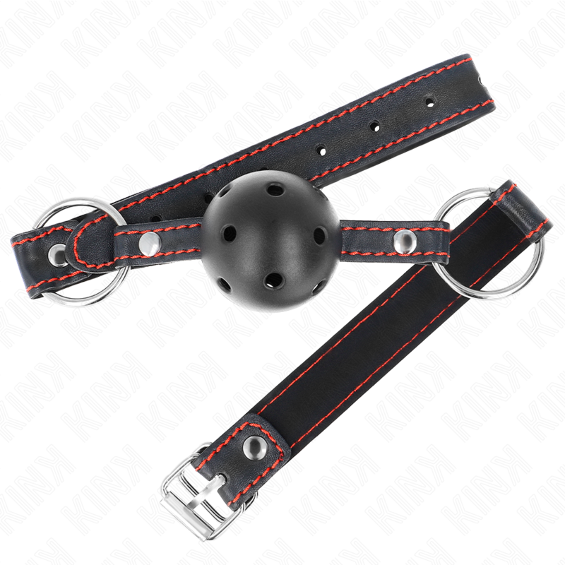 KINK - BALL GAG 4.5 CM BLACK HARD HOLLOW MODEL 2 65 x 2.5 CM