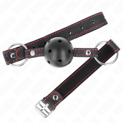 KINK - BALL GAG 4.5 CM BLACK HARD HOLLOW MODEL 2 65 x 2.5 CM