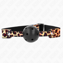 KINK - BALL GAG 4.5 CM BREATHABLE LEOPARD 65 x 2.5 CM